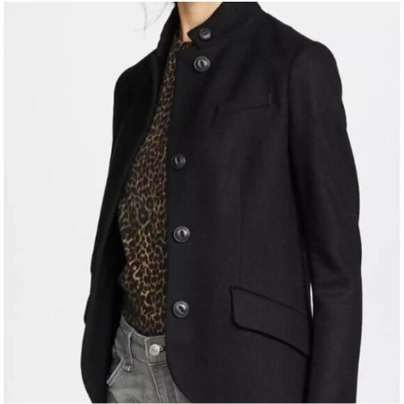 Rag & Bone Slade Blazer in Black Size 6 Button Front Jacket NOWT